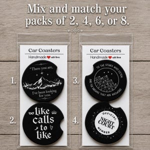 ACOTAR Inspired Car Coasters | Mix and match your packs of 2,4,6, or 8 | Cup Holder Coasters | ceramic or neoprene | There you are