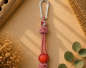 Mini poop bag holder | Red - White