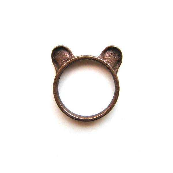 Bear Ears Ring in bronze - A bronze bear ears ring to adorn your hands