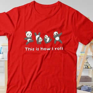 This Is How I Roll Panda T-Shirt, Panda Lover Shirt, Funny Animal Shirt, Panda Tee, Cute Panda Kids Tee, Panda Boys Toddler Shirts