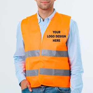Custom Safety Vests with Logo, Safety Green Orange Vests High Visibility Vests,Company Vest, Text  Safety Outfits, Visibility Clothing