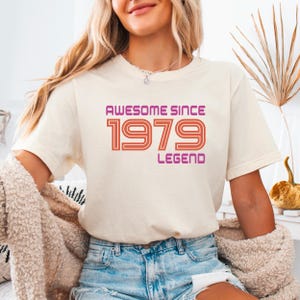 Custom Birthday T-shirts, Retro Awesome Since 1979 T-shirt, Legend 45 Sweatshirt, 45 Years Of Being Legend  Birthday Hoodie,  Birthday Party