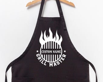 Custom Grill Master Apron: Personalized Text & Logo Gift