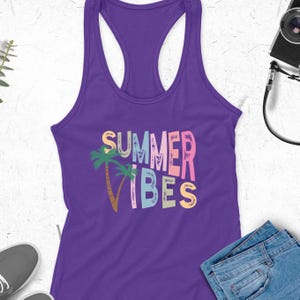 Summer Vibes Tank Top, Summer Vacation Shirt, Road Trip Tank, Woman Vacay Top, Beach Party Apparel, Adventure Lover Tank Top
