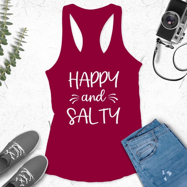 Salty And Happy Tank Top, Summer Vacation Cruise, Soft Style