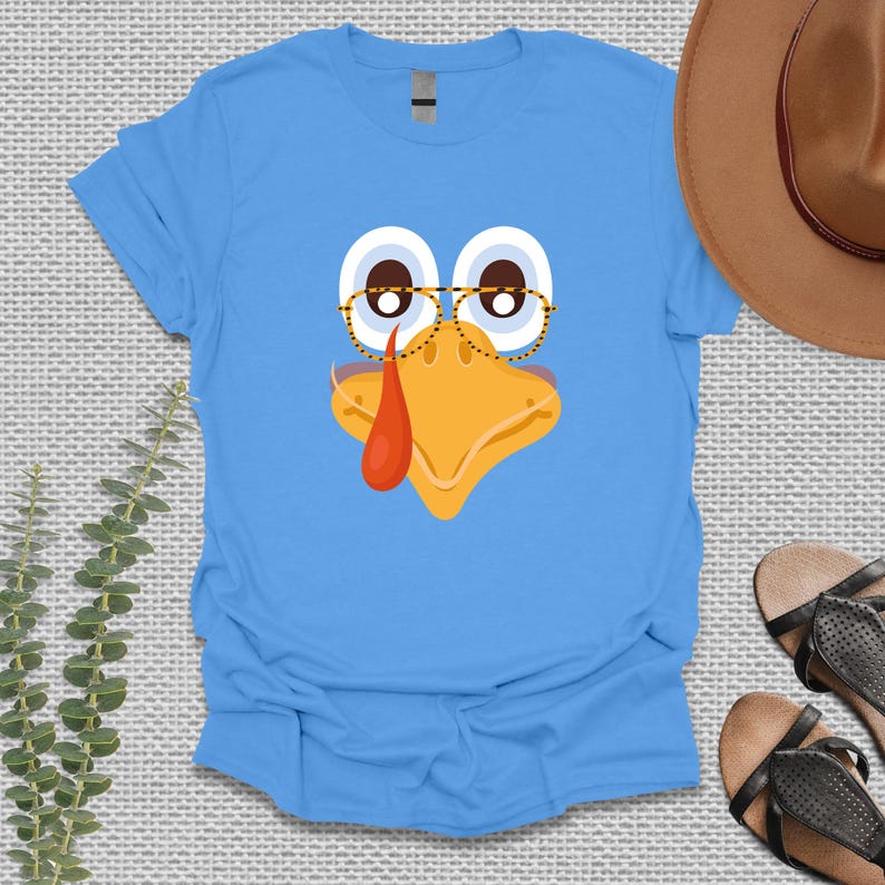 Turkey Face Thanksgiving Tshirts, Funny Turkey Face Long Sleeves