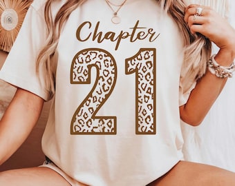 Leopard Print 21st Birthday Shirt, Chapter 21 Bday Gift