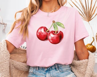 Handmade Cherry T-shirt: Retro Summer Fruit Tee