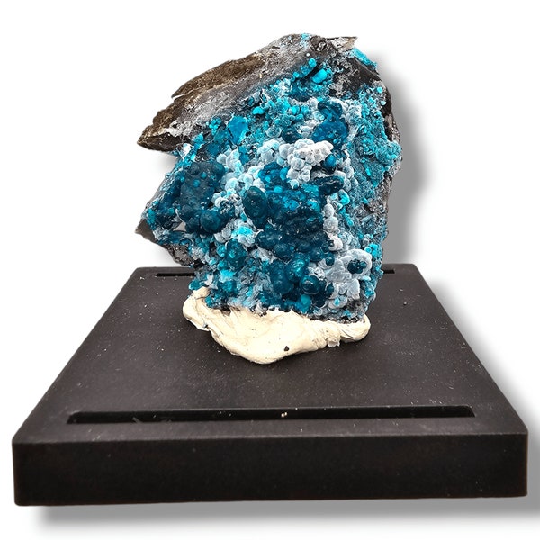 Rare Chrysocolla on Quartz from Tentadora Mine, Peru
