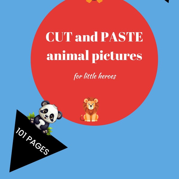 Cut and glue activity, Children's activities, Educational game, Preschool activities, manual dexterity, Learning games, Animal figures,