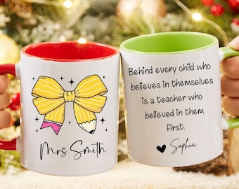 Personalisierte Lehrerbecher, kundenspezifische Keramikbecher für Lehrer, Dankeschön-Geschenk, Geschenk für die Wertschätzung des Lehrers, Geschenk für Schulanfang, Geschenk zum Schulende.