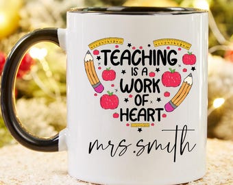 Personalisierte Lehrerbecher, kundenspezifische Keramikbecher für Lehrer, Dankeschön-Geschenk, Geschenk für die Wertschätzung des Lehrers, Geschenk für Schulanfang, Geschenk zum Schulende.