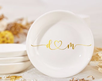 Personalized Ceramic Ring Dish: Wedding, Engagement Gift