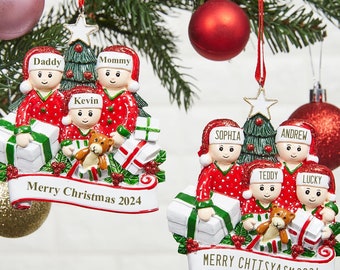 Personalized Christmas Ornament,Custom Family Ornament with name,2024 Christmas Keepsake, Christmas Gift For Family,Christmas Tree Decor.