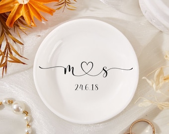 Personalized Ceramic Ring Dish, Engagement Gift, Wedding Keepsake