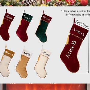 2026 Velvet Christmas Stocking With Name, Personalized Family Stocking,Custom Christmas Stocking With Tassel,Holiday Stocking,Christmas Gift image 6