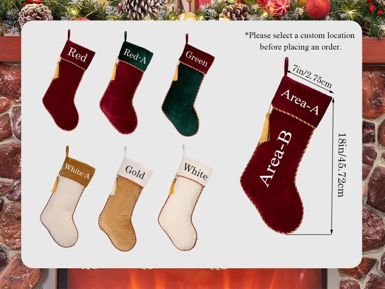 2026 Velvet Christmas Stocking With Name, Personalized Family Stocking,Custom Christmas Stocking With Tassel,Holiday Stocking,Christmas Gift image 6