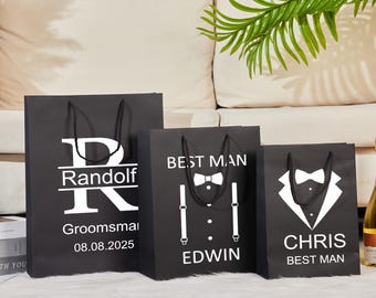 Personalized Wedding Gift Bags,Custom Groomsmen Gift Bags,Groomsman Proposal Gift,Best Man Gift,Gift Bags For Wedding Party,Bachelor Party