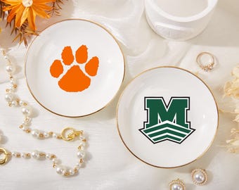 Personalized College Logo Ceramic Ring Dish, Graduation Gift
