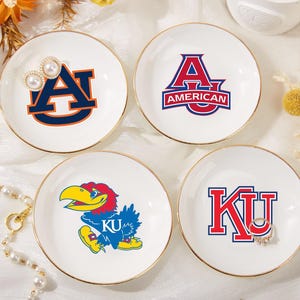 University Custom Trinket Ring Dish,Graduation University Jewelry Dish,Personalized College Logo Ring Dish, Personalized Graduate Gift 2025.