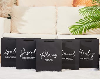 Personalized Groomsmen Gift Bags, Wedding Party Favor Bags