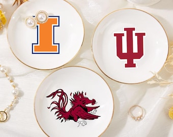 Custom University Logo Ring Dish, Personalized Graduation Gift