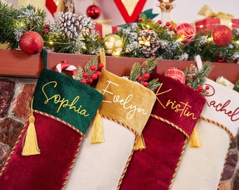 2026 Family Christmas Stocking,Custom Velvet Christmas Stocking,Personalized Holiday Name Stocking ,Xmas Stocking,Christmas Gift For Family.