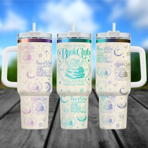 House Of Wind Book Club Tumbler graviert 40oz, Lesezimmer Tumbler 40oz, Valkyrie Lesezimmer Tumbler, Tumbler Geschenk, Sommergeschenk