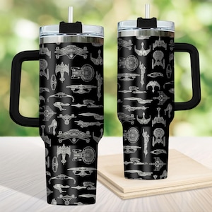 Star Wars Handle Tumbler, Sci-Fi Starship Cup, Trekker Gift Mug, Star Wars Movie Tumbler Gift