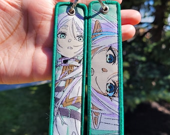 Anime Embroidered Jet Tag Keychain