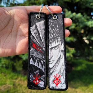Berserk Anime Gestickter Jet Tag Schlüsselbund