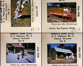 10 Santa's Land Vintage Souvenir Slides - Christmas 35mm photo slides - vintage slides - tourism