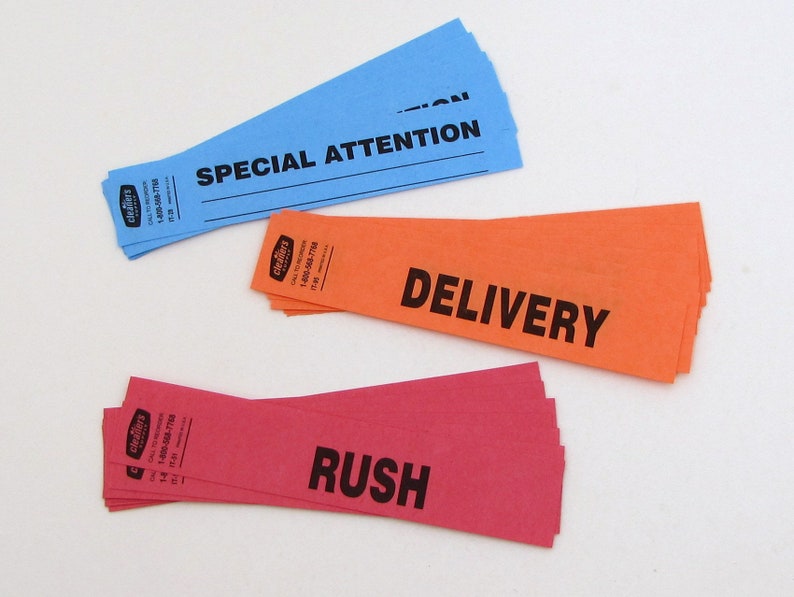 collage journaling Delivery Rush Special Attention dry cleaner tags Collage Ephemera 30 Order Status Tags