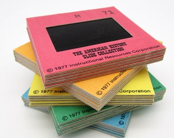 25 Rainbow 35mm slides - American History - colorful frames - film slides - photo slide mounts - grab bag