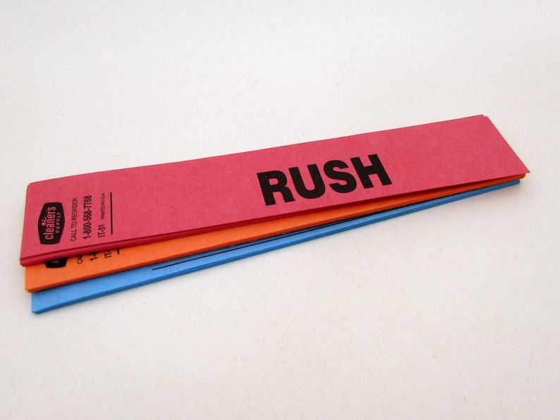collage journaling Delivery Rush Special Attention dry cleaner tags Collage Ephemera 30 Order Status Tags
