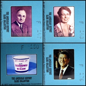 Diapositivas clásicas de 35 mm con 85 presidentes: historia de Estados Unidos, educativas, diapositivas fotográficas, política de Estados Unidos