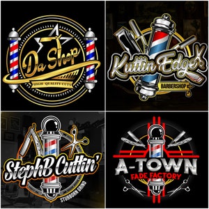 Custom logo design, barber logo diy, barber shop logo, hair salon logo, fade logo. beauty salon logo, hair cut logo template, barber pole