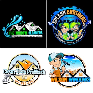 Custom logo design pressure washing logo, construction logo, home remodelling, plumbing logo home cleaning, window cleaning logo, power wash