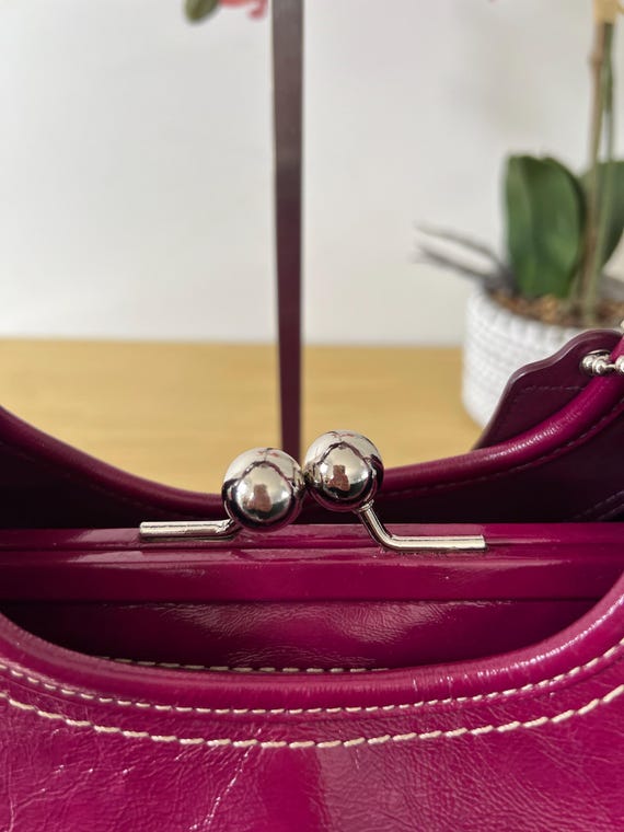 Authentic Coach Y2K Ergo Kisslock Hobo Bag in Magenta - Gem