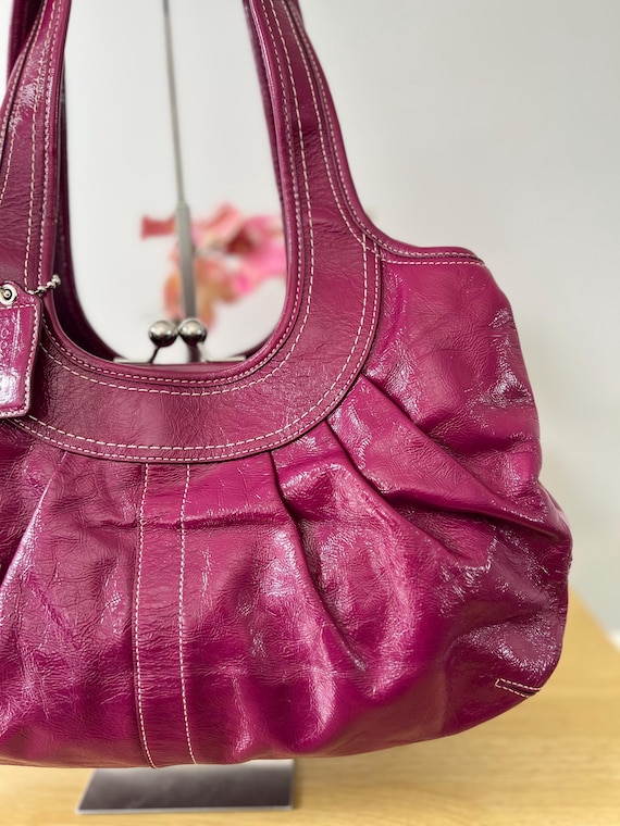 Authentic Coach Y2K Ergo Kisslock Hobo Bag in Magenta - Gem