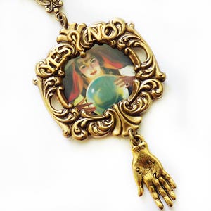 Fortune Teller Necklace: Boho Palmistry Pendant, Witch Jewelry