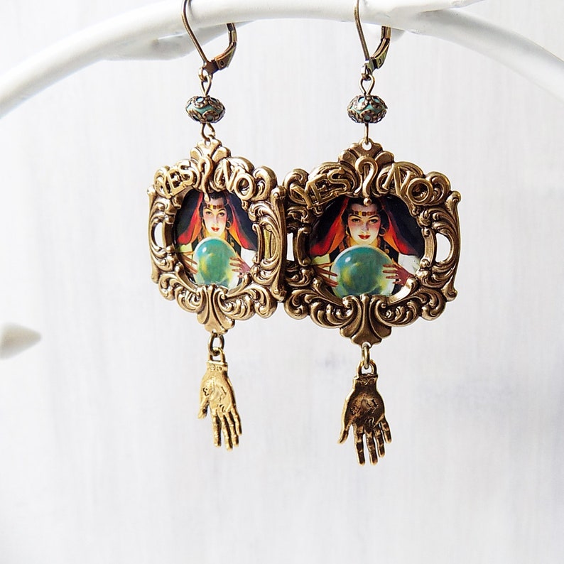 Gypsy earrings Fortune Teller Earrings Clip on Pierced Etsy