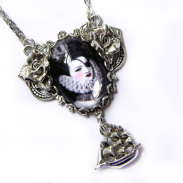 Queen of the Briney Deep - Darkly Lovely Pirate Woman Necklace