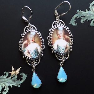 Marie Antoinette Earrings in Robin Egg Blue and Filigree - Shabby and Sweetly Chic