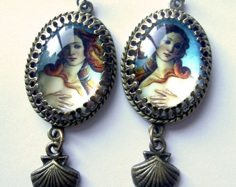 Venus Earrings - Venus on the Halfshell - the Goddess Series