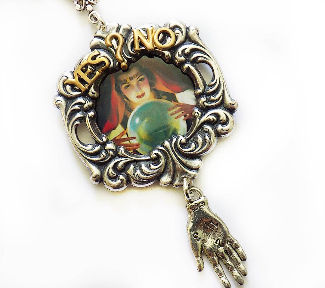 Fortune Teller Necklace Palmistry Crystal Ball Tarot Etsy