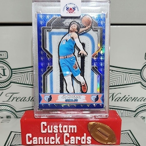 Carte de basket personnalisée - écusson JA Morant en maillot Memphis Grizzlies