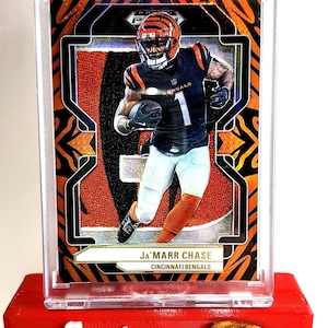 Carte de football Ja'Marr Chase personnalisée, carte à collectionner de football personnalisée fabriquée à la main, cadeau parfait pour les collectionneurs