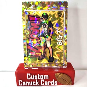 Carte de sport personnalisée Kaboom, étui à glace fissurée, carte de sport pour jeunes avec design personnalisé. Cadeau personnalisé parfait pour les jeunes athlètes