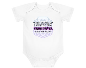 Train Driver, When I Grow Up, Lady Driver, Railway ,Baby Short Sleeve Bodysuit